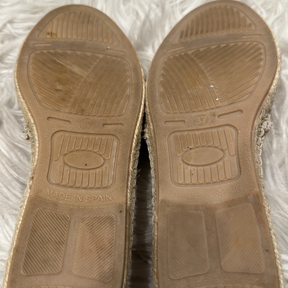 Anthropologie Maypol Pebbled Leather Slip On Espadrilles Sz 6.5 - Picture 10 of 16